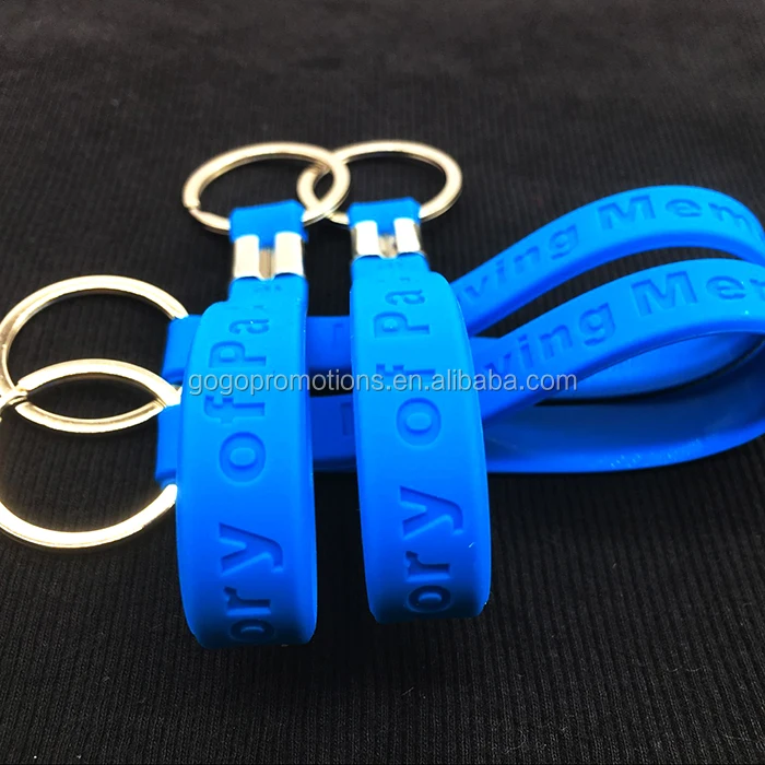 Best Seller Silicone Bracelet Key Ring,100 Silicone Wristband Keychain