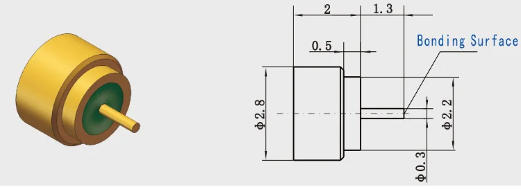 Hermetic Seal Mini Smp(smpm) Kovar Male Pin Header Straight Rf Coaxial ...