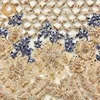 High Quality Heavy Beaded Lace Fabric Net Embroidered Gold Net Beaded Sequined Lace Fabric