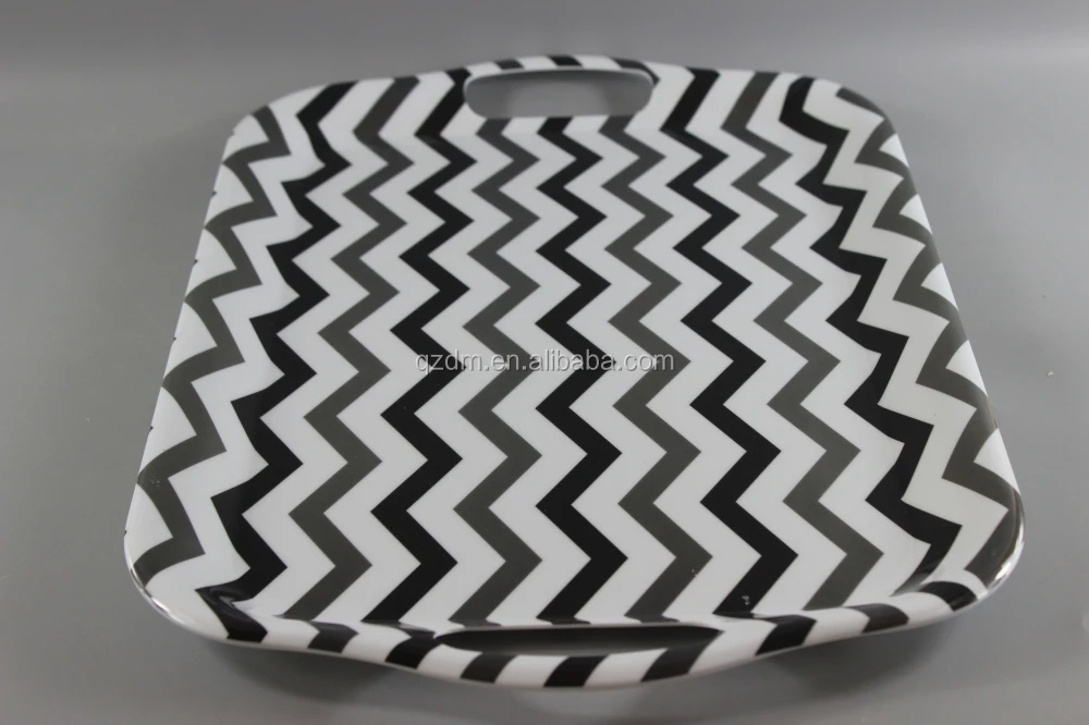 18"Handled Serving Tray/Melamine Plastic Trays With Handles