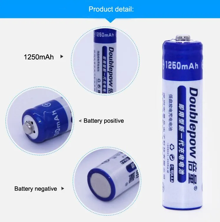 Ni-mh Rechargeable No.7 Aaa 1.2v 1250mah Battery For Toys/remote ...