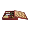 Travel Brown Wooden 7 In 1 Game Set: Chess, Backgammon, Checker, Poker Chips, Playing Cards