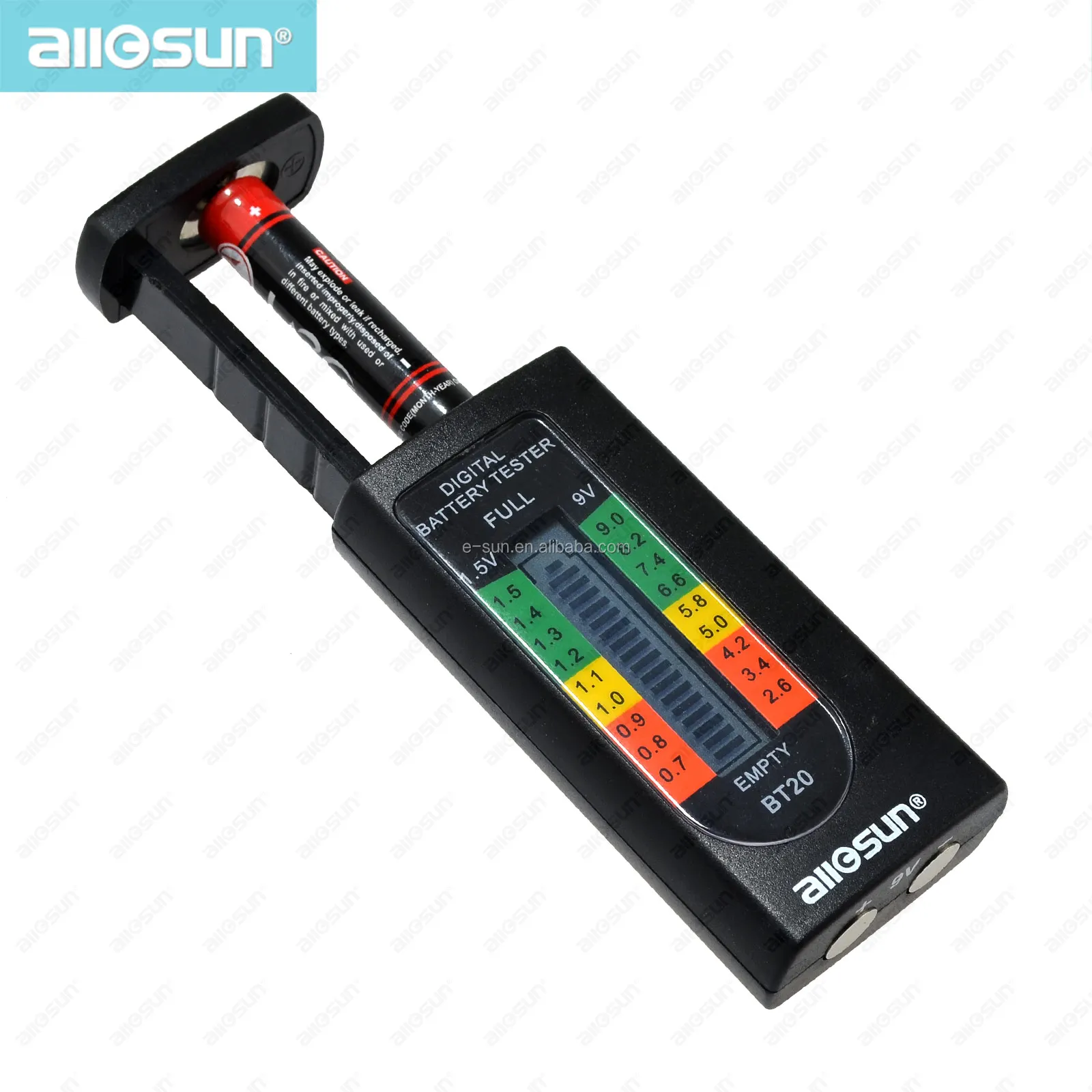 Allsun Bt20 Hot Sale Household Digital Battery Tester 1.5v 9v Aaa Aa C