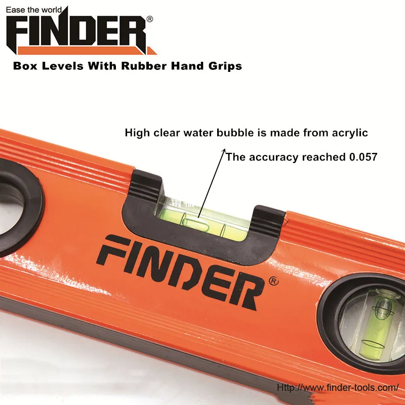 Convenient Instant Read Aluminium Alloy Box Levels With Rubber Hand