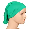Hot 20 Color 2019 Muslim Caps Wholesale Factory Direct Supply Solid Color High Elastic Mercerized Cotton Headscarf Cap