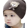 New Fashion 0 9M Lovely Infant Unisex Baby Boys Girls Bear Dots Pattern Cotton Cap Winter
