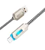 Factory Price USB3.1 Nylon Braided Lights LED Type-C/iphone/Micro USB Fast Charging USB Data Cable