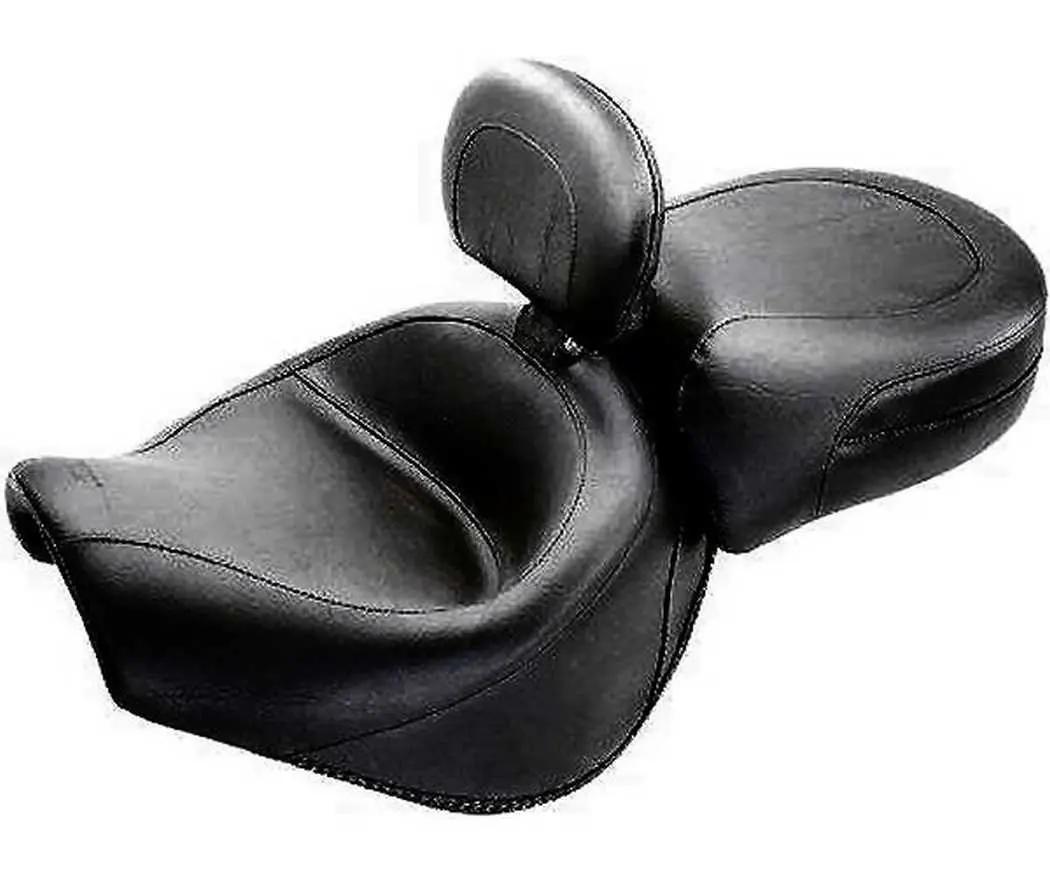 Mustang Vintage Wide Touring 2-Piece Seat with Driver Backrest for Honda 2007-1 - One Size