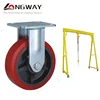 high temperature PP core PU caster roller / plain bearing fixed caster