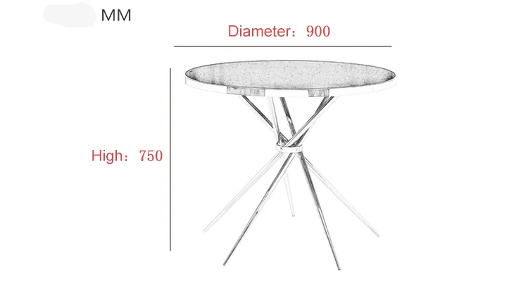 Modern gold stainless steel round coffee table