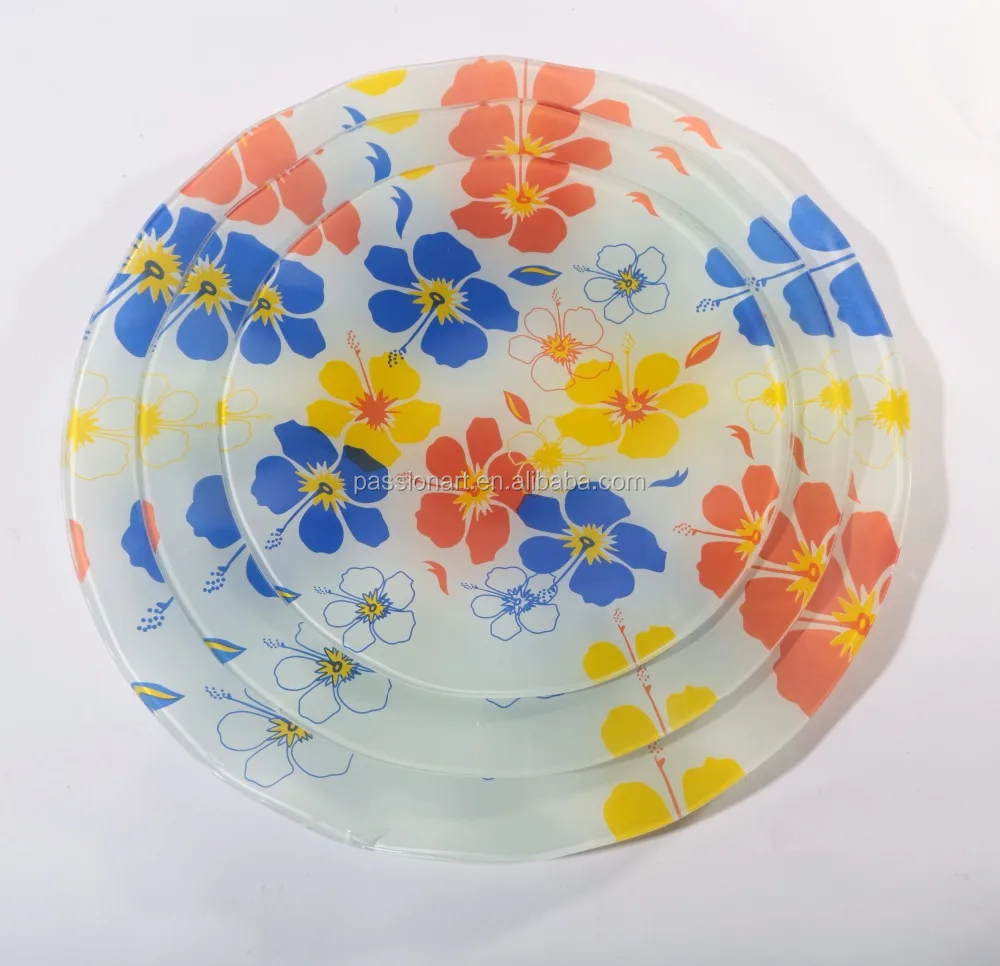 Advertising Gift Tempered Glass Dinner Plate With Rippled Edge Buy