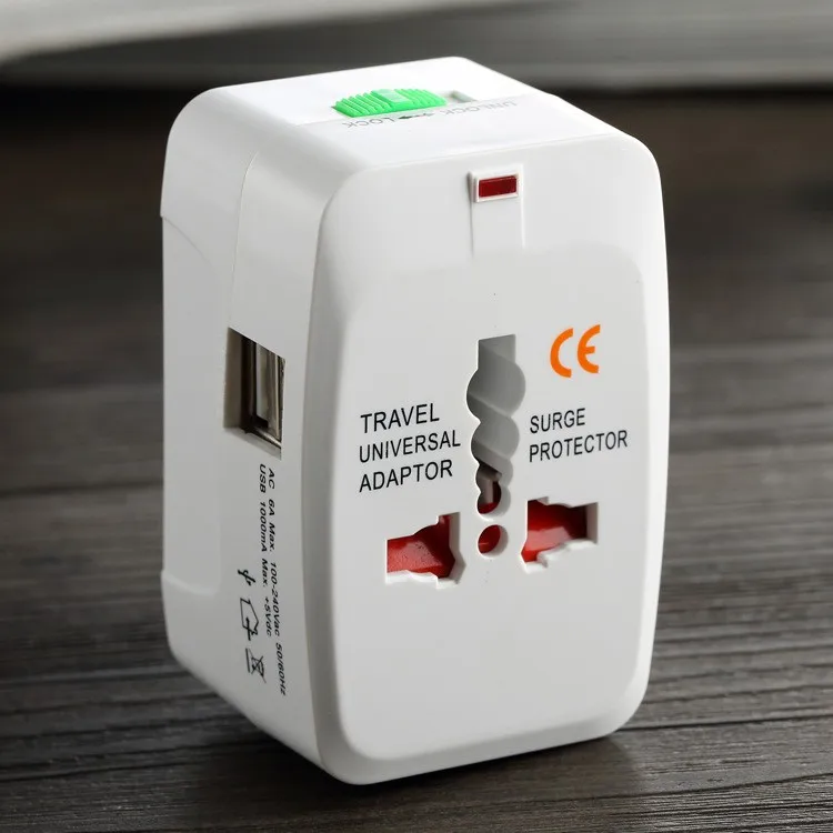 Universal Travel Adapter Multifunction Charger With 2 USB Ports Worldwide Use 