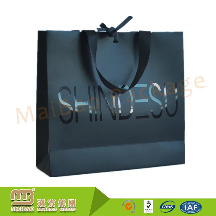 Custom Design Ribbon Handle Black Luxury Clothing Shopping Packaging 250 Gsm Art Paper Bag For Clothes Buy Paper Bag For Clothes Bags For Clothing 250 Gsm Paper Bag Product On Alibaba Com