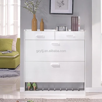 Contemporary White Custom Made Shoe Cabinet Malaysia Design With