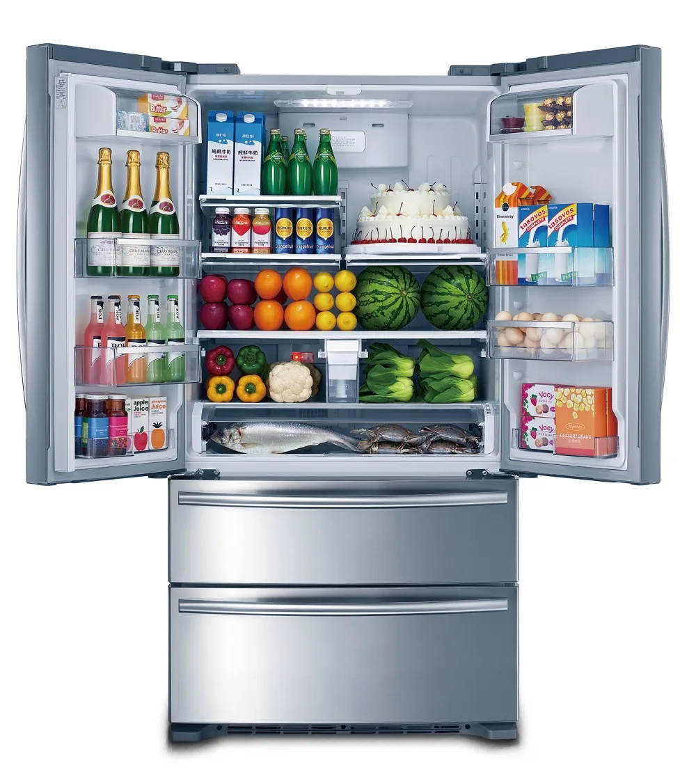 Three Door Commercial Side By Side Refrigerator Freezer With Drawer - Buy Commercial Side By 