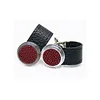 Shining cuff links new metal leather cufflinks blank cufflinks