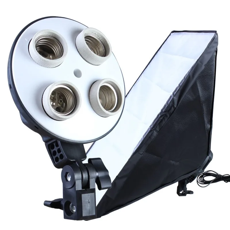 Softbox With 4 Bulbs E27 With Cable 2.5m 60x60cm E27 Bulb Lamp