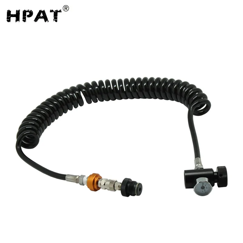 Paintball Coil Remote Hose Line W/quick Disconnect & Slide Check & 3000psi Mini