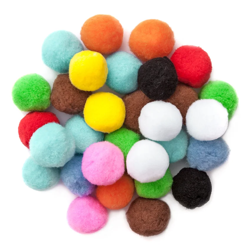 Black And White Assorted Poliester Pompoms 1cm 120pcs Arts And Crafts ...