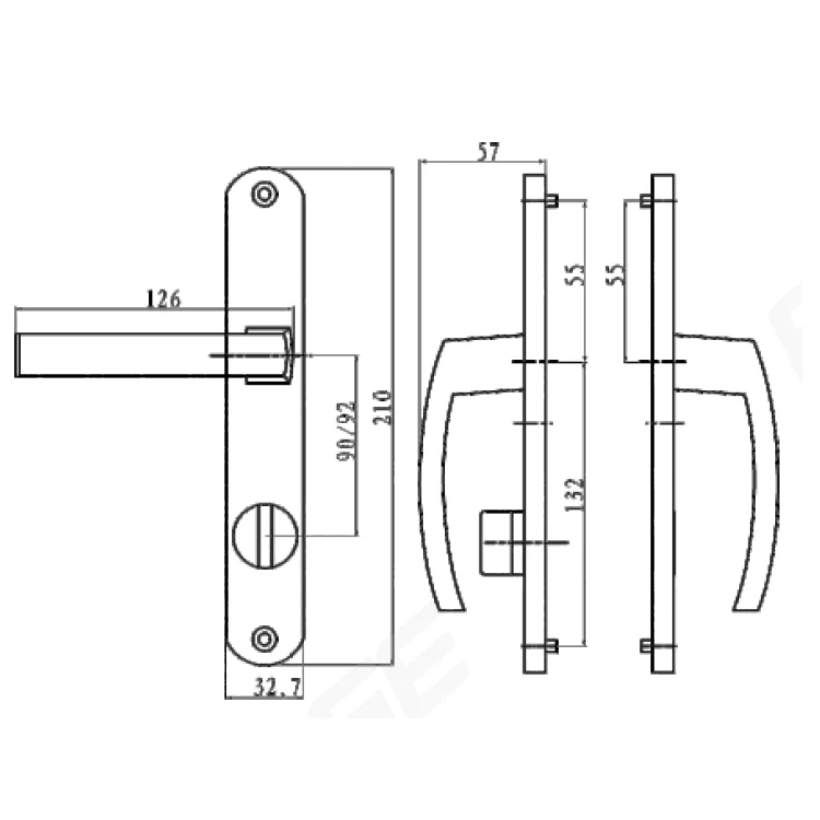 Balcony Flat Door Lock Handle Upvc Hardware Fdh104uba Buy Flat Door