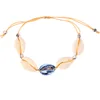 Europe America Color Weaving Tie Size Adjustable Waterproof Shell Bracelet