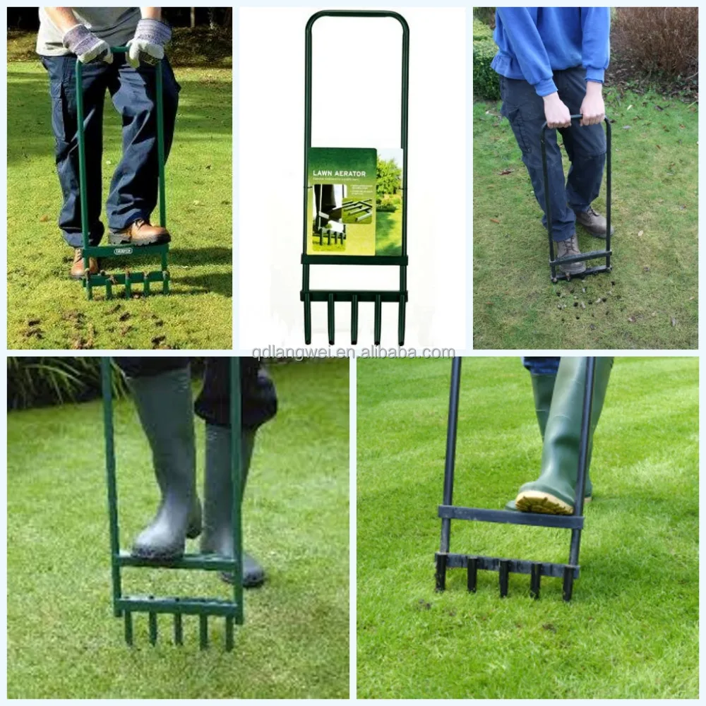 Cuidado del césped césped aireador jardín grass cuidado césped pico 5