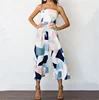 2018 Sexy wrapped chest digital prints piece of pants loose pants women romper jumpsuit