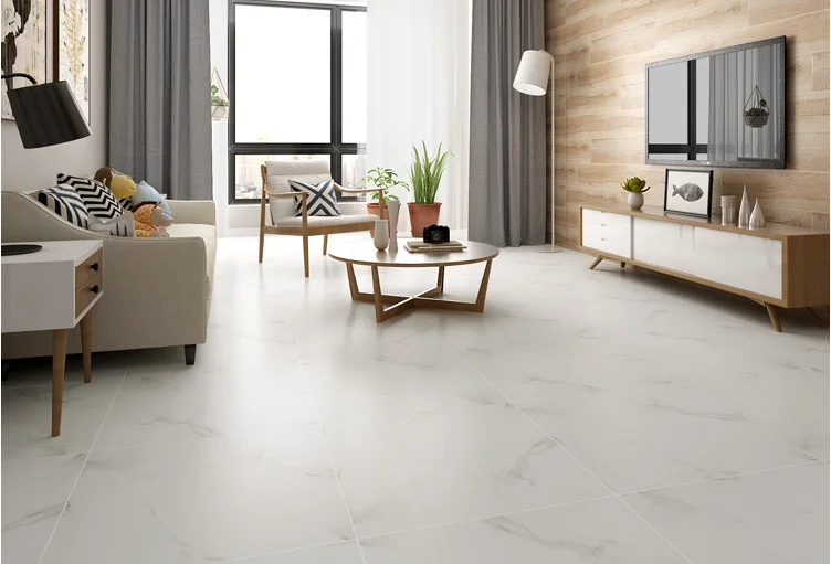 Inkjet Printing Glazed Porcelain Carara White Rustic Tiles building materials