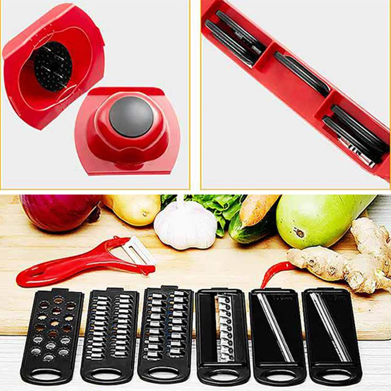 Kitchen Multi-function Slicer Vegetable Cutter with Stainless Steel Blade Manual Grater Dicer Kitchen Tool