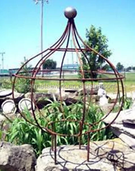 Jardín De Diseño Rústico Olla De Hierro Forjado Obelisco Para Flores Y