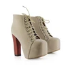 Wholesale top quality square toe ankle boots high heel platform boots