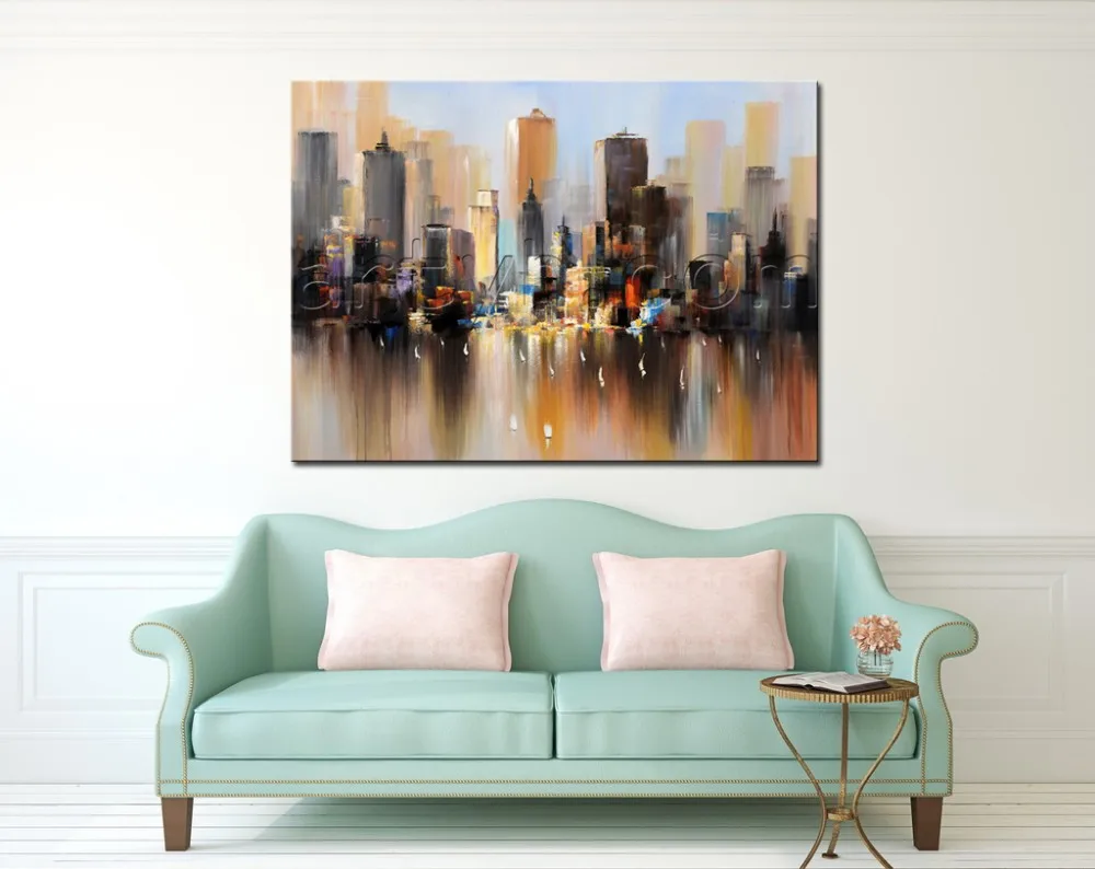 Wholesale Handmade Abstract City Canvas Wall Art - Buy City Canvas Wall ...