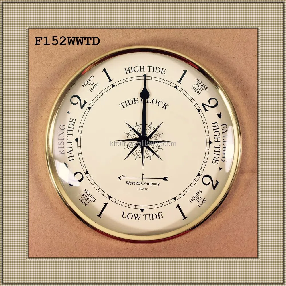 Tide Clock / Tidal Clock Dia.152mm (6 Inches) With Brass Bezel And