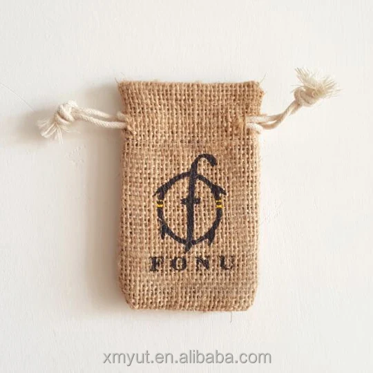 Cheap Small Importer of Jute Shopping Drawstring Bag/jute Pouch or Customized Gift Screen Printing Jewelry Pouch with logo