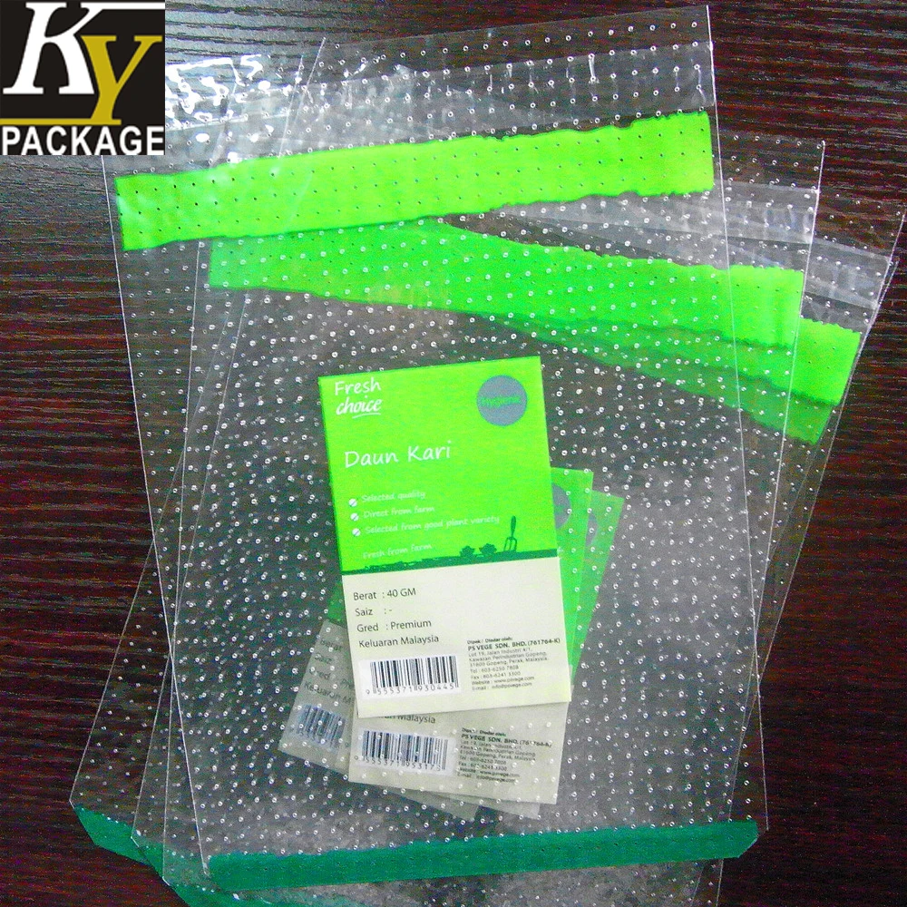 High Clarify Food Grade Micro Perforated Opp Plastic Bags For Vegetable