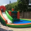 Kids play Inflatable jumping bouncer castle with water slide and water pool