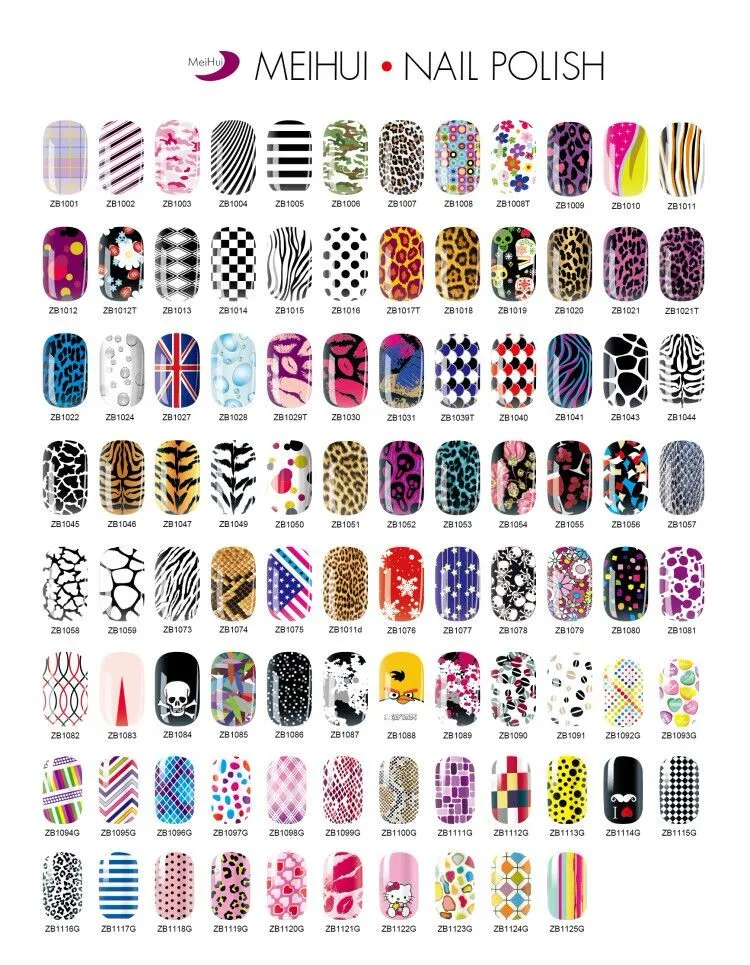 Huizi Beauty adesivi per unghie nail art 2d adesivi per smalti per unghie