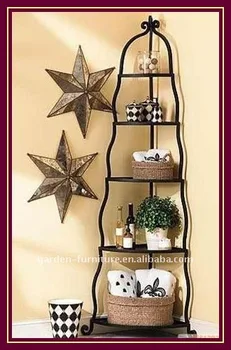 Wholesale Home Bathroom Furniture 5 Tier Storage Wrought Iron Display Shelf Metal Corner Rack Wholesale Home Bathroom Furniture 5 Tier Storage Wrought Iron Display Shelf Metal Corner Rack