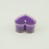Scented Tea Light Candles Heart Shape Plastic Candle Holder Custom Color purple/pink/yellow etc