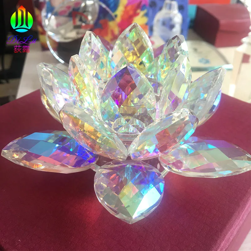 Wholesale Feng Shui Shining K9 Crystal Lotus Flower