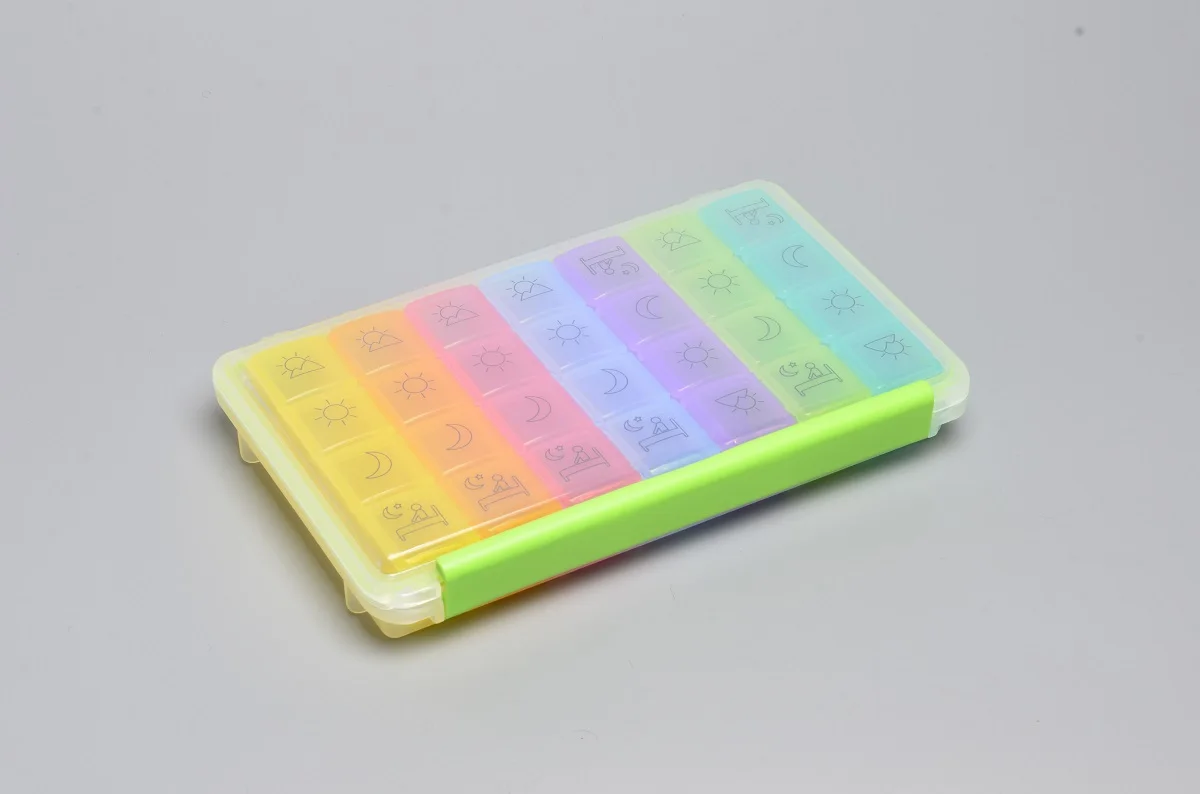 2018 Wholesale Plastic 7 day Weekly Monthly Pill Box Organizer