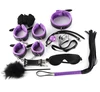 Sex Male Leather Bondage Kit Set 10 Pcs Sexy Toys Handcuffs Foot Cuff Whip for Women Adult Games Slave