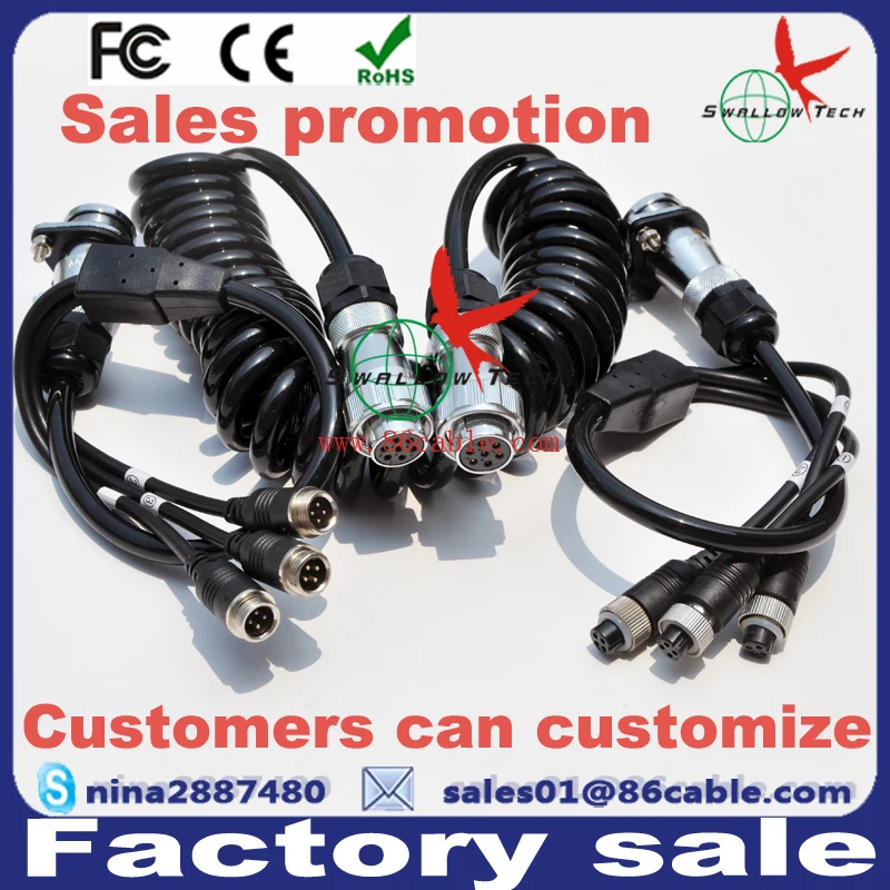 Trailer Camera Video Cable 7pin Waeco Backup Camera Monitor Adapter