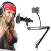 Live Broadcast Equipment Adjustable Table Recording Phone Stand with Microphone