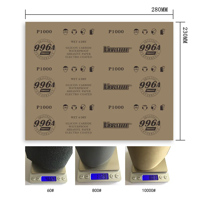 High Quality 230*280mm 6010000 Grit Waterproof Sandpaper Abrasive