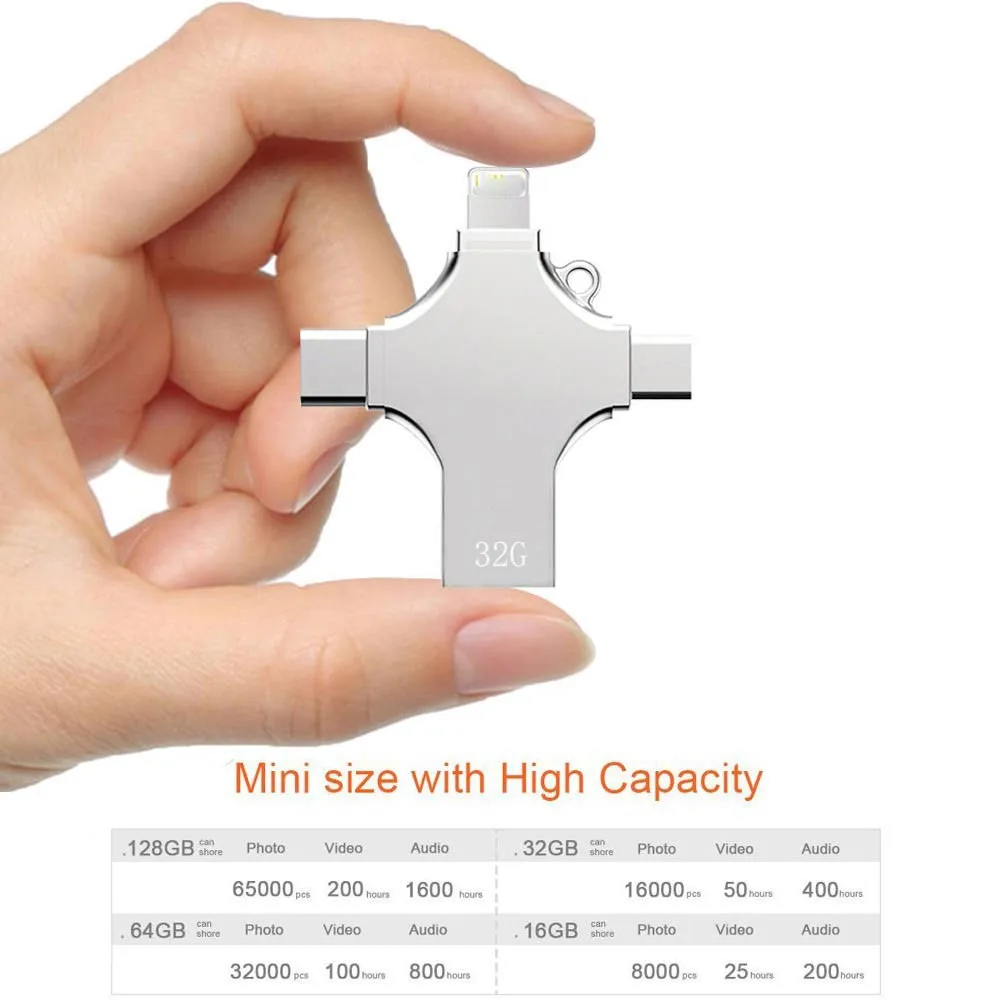 Otg Usb Flash Memory 4 In 1 Usb Flash Drive Micro Mobile Phone Pen Drive - ANKUX.COM