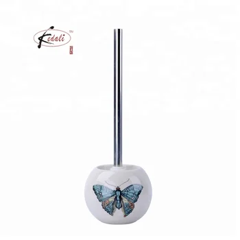 Ceramic Toilet Bowl Brush Holder With Erfly Decoration Porcelain Novelty Holders Designer Ceramic Toilet Bowl Brush Holder With Erfly Decoration Porcelain Novelty Holders Designer