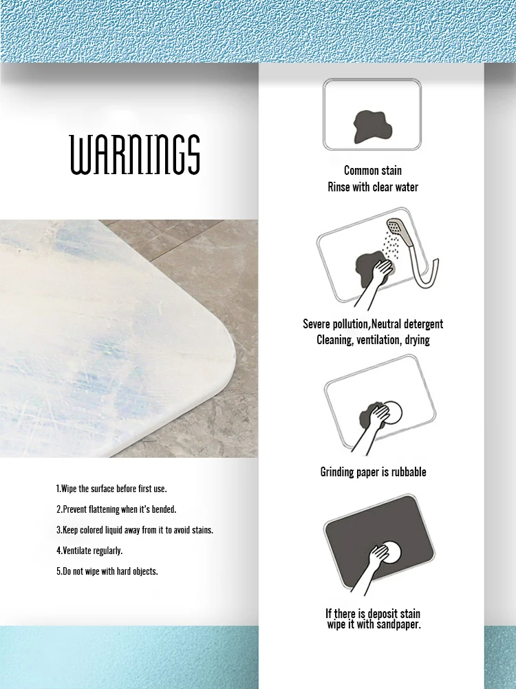 Manufacturer custom made design diatomite bath mat