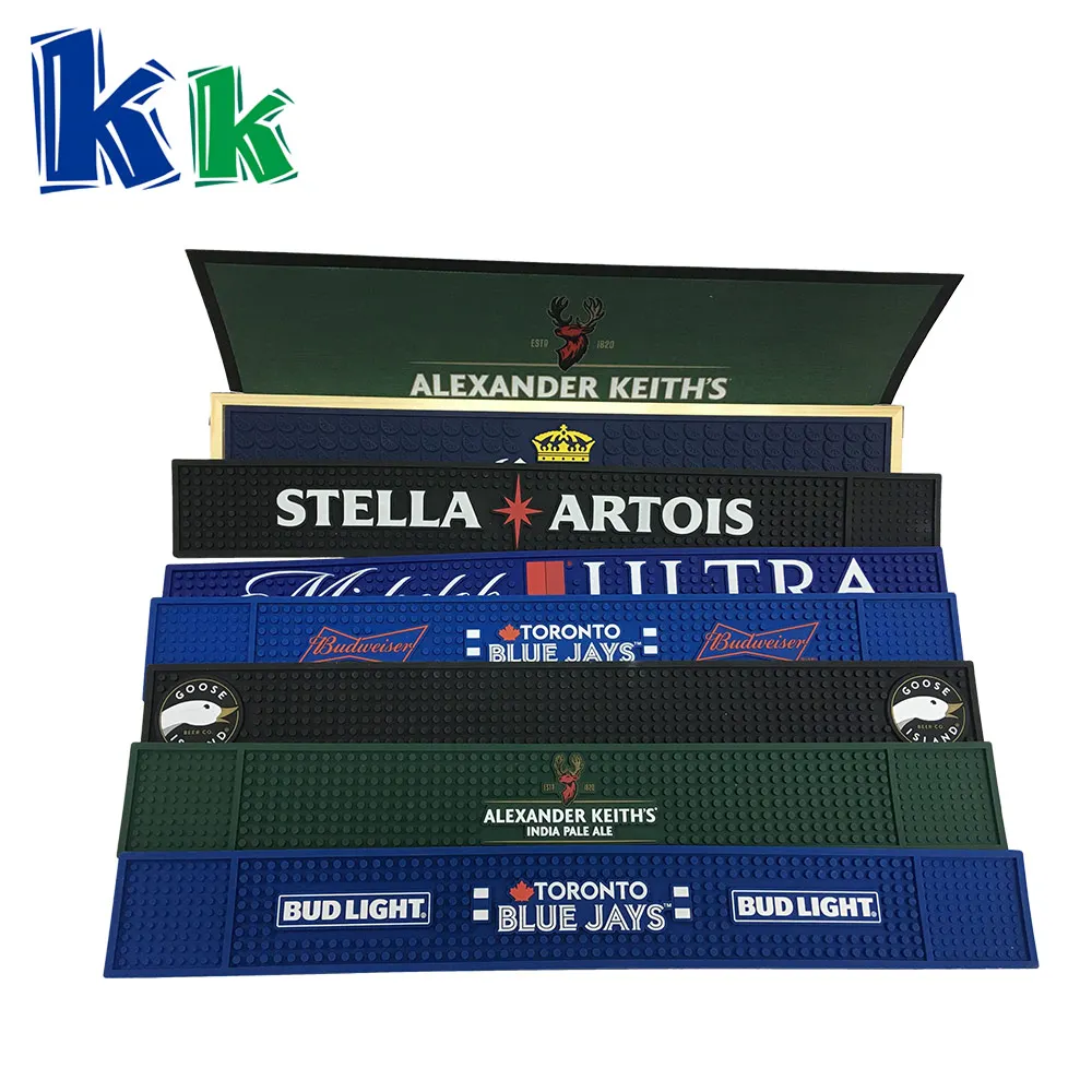 Soft Pvc Rubber Bar Mat For Beer And Drink Promotion & Oem 3d Logo