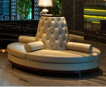 Ounge Seating Leather Sectional Sofa Round Hotel Lobby Product On Alibaba